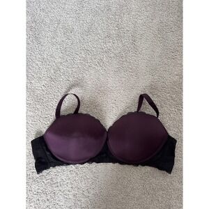 Torrid Push-Up Demi Bra 48D Plum Purple Black Lace Underwire 10946897